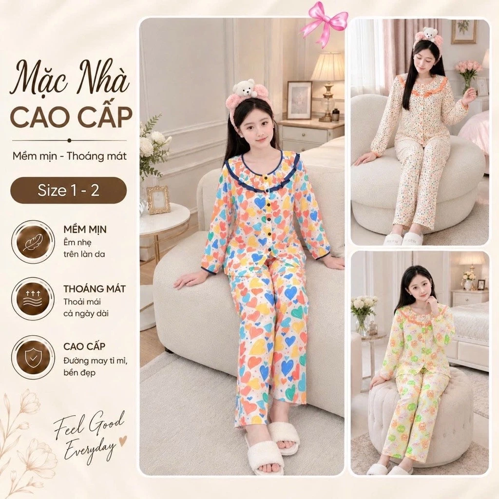 C8 Đồ Bộ Nữ Pijama Quần Dài Chất Tôn Cao Cấp Mềm, Họa Tiết Sang, Phom Hàng Chuẩn
