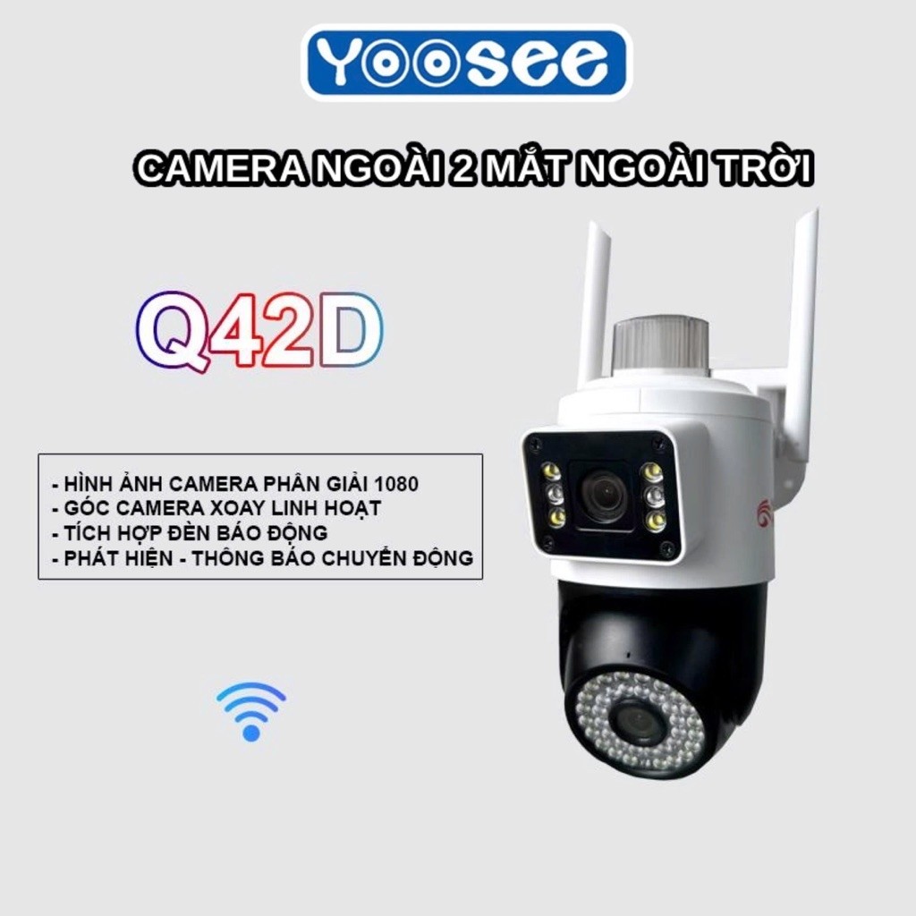 Camera Wifi Ngoài Trời Q42, Đàm Thoại 2 Chiều Thực, Cảnh Báo Chống Trộm, Theo…