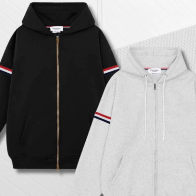 Áo Khoác Hoodie Thom Browne Zip Dây Đỏ Nón 2 lớp Chất Nỉ Dày Dặn Full Tag Mạc New 2025