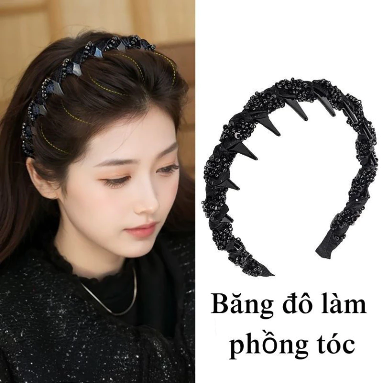 Băng Đô Tạo Phồng Tóc Đính Đá Sang Trọng🍀FREESHIP🍀Bờm,Kẹp Cài Tóc Phong Cách Hàn Quốc Dành cho nữ