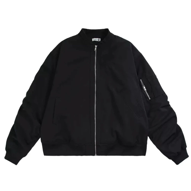 Áo Khoác Bomber Jacket Tay Nhún Nam nữ - Áo Khoác Gió Bomber Jacket dù 2 lớp dày dặn form rộng siêu xinh mẫu Bassic 2024