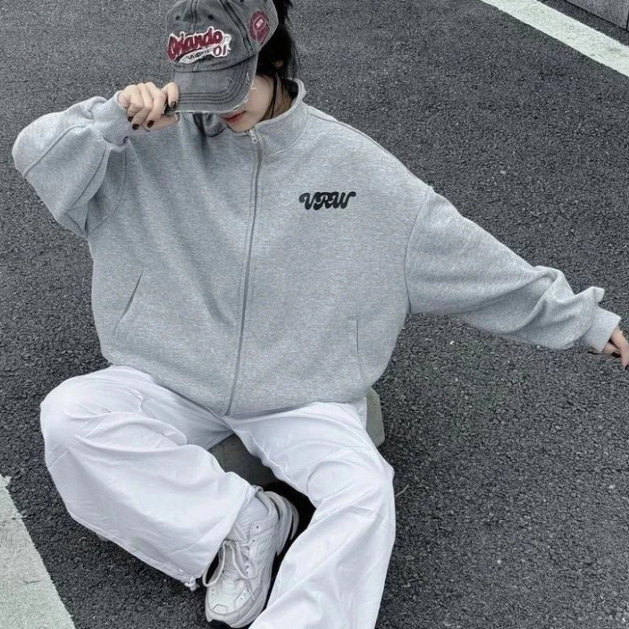 Áo Khoác Zip Form Boxy Viralwear Unisex Nỉ 2 Da Mặc Được 4 Mùa Boy Phố 2025