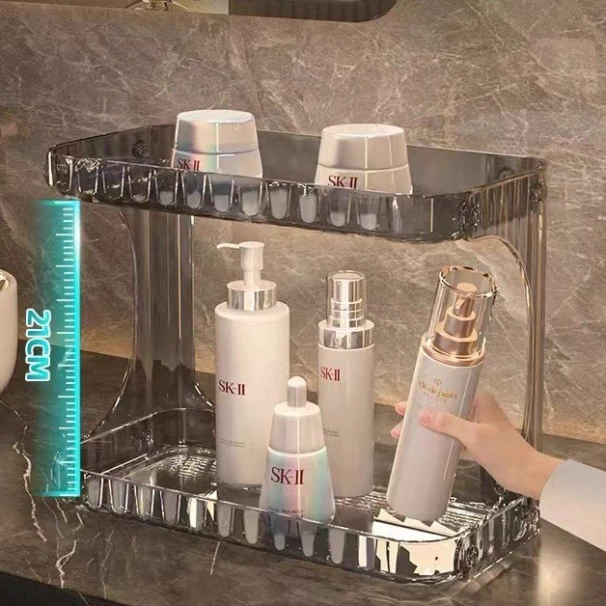 [BH 1 Đổi 1] Kệ Mỹ Phẩm 2 Tầng Dán Tường Nhựa Trong Suốt, Kệ Trang Điểm Để Bàn Đa Năng Chịu Lực Tốt