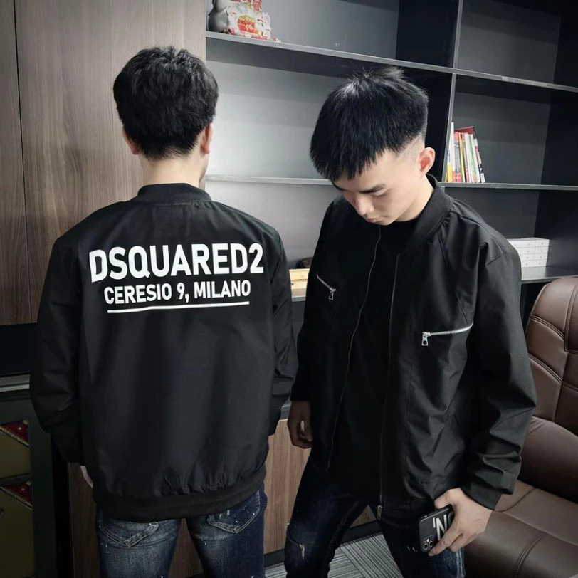 Áo Khoác Gió Nam Dsq In Chữ Trước Sau, Áo Gió Dsquared2 Milano Hot Trend, Áo Khoác Bomber Nam Boy Phố Bá Cháy Boy Phố 20