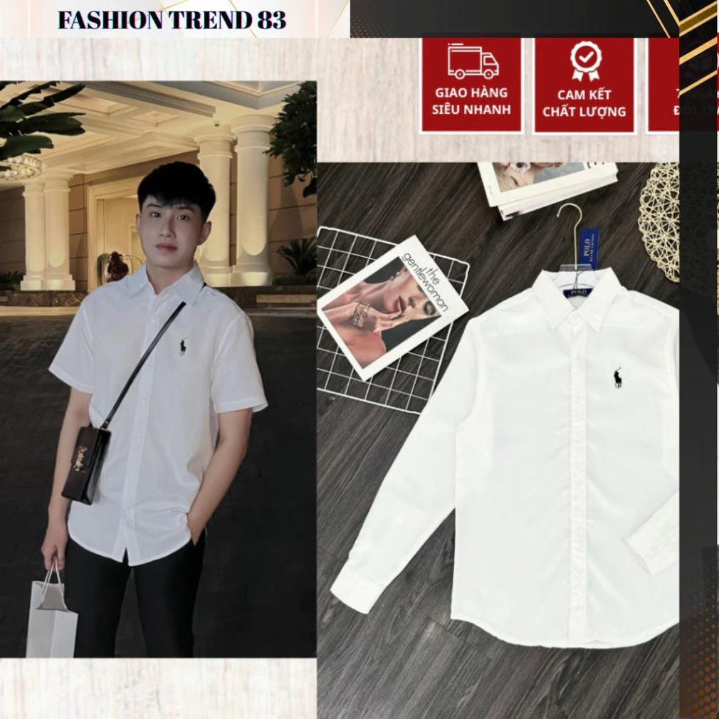 Áo Sơ Mi Nam Ráp Lau Rừn Thêu Logo Con Ngựa Siêu Chất - Áo Sơ Mi Nam Nữ Rap Lau Ren Thêu Logo Siêu Nét Boy Phố 2