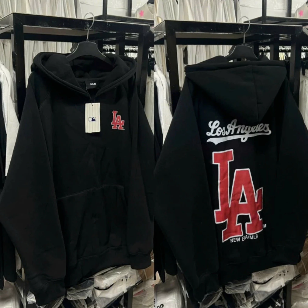 Áo Hoodie Nam Nư MLB LA  Logo In Nhiệt Cực Nét Mũ To Form Rộng Cao Cấp, Hoodie Nỉ Unisex Nam Nữ Hottrend 2024  2025