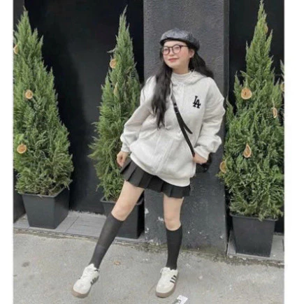 Áo Khoác Hoodie Zip LA Nam Nữ Nỉ Bông Có Mũ 2 Lớp, Áo Khoác Dầy Dặn Fom Rộng Phong Cách Unisex  2025 Hot Trend 2025
