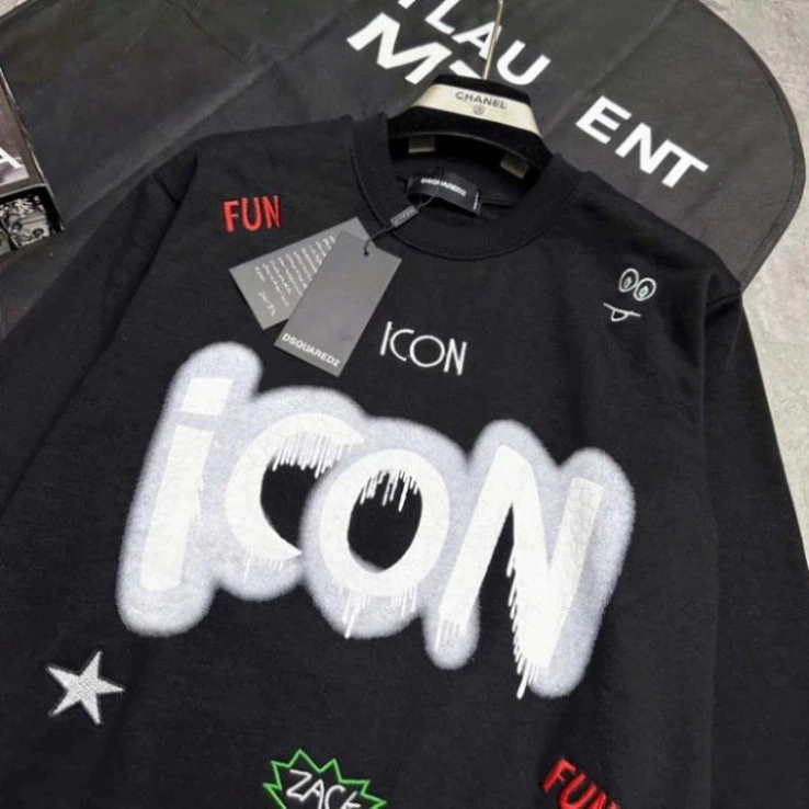 Áo Sweater Dsq Icon nam nữ hoa lá đủ 2 màu. Áo Thu Đông Dsq2 nỉ thời thượng 005  Hot Trend Boy Phố 2025 Hot Trend