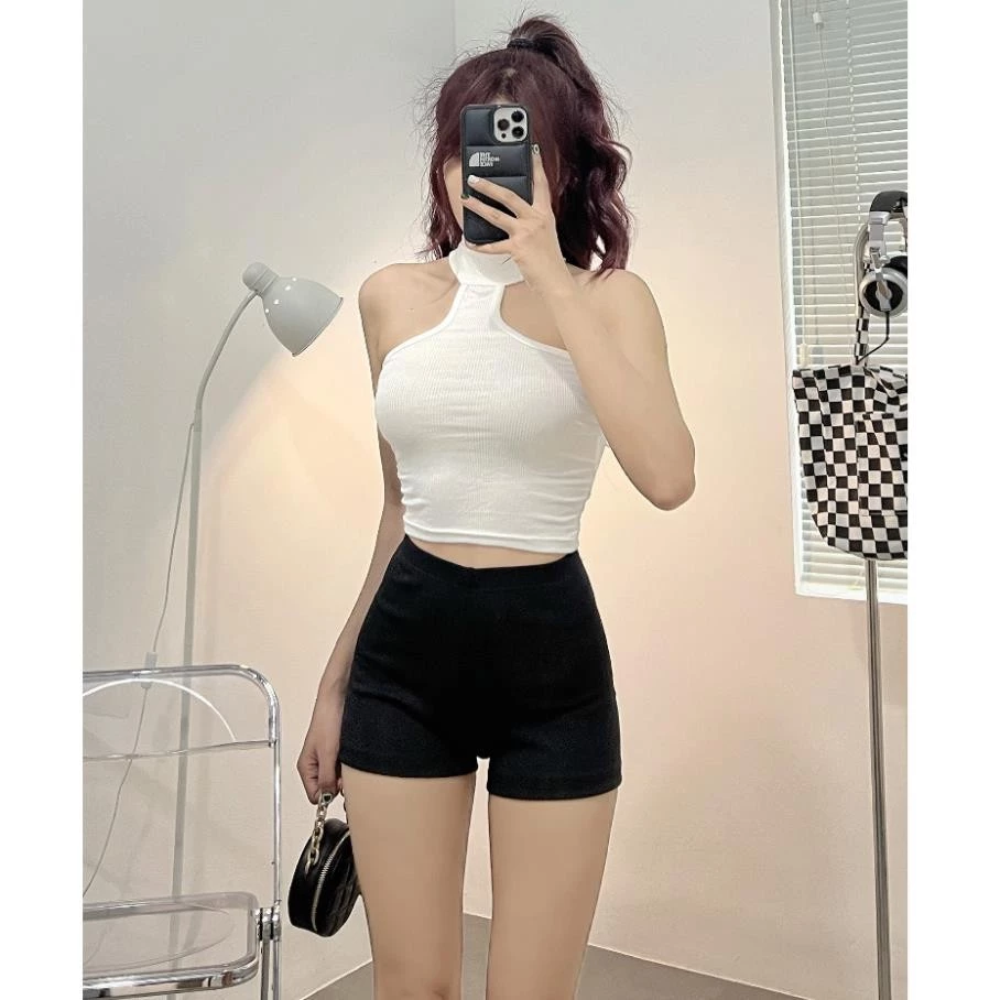Áo ống croptop nữ YaWear kiểu cổ lọ thun co dãn Top A17