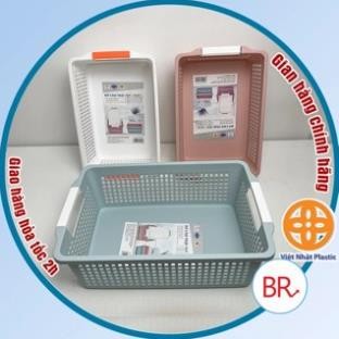 Rổ chữ nhật 2 size (3597-3598) có quai cầm nhựa Việt Nhật, Khay chữ nhật đựng tài liệu, đồ dùng văn phòng đa năng -01371