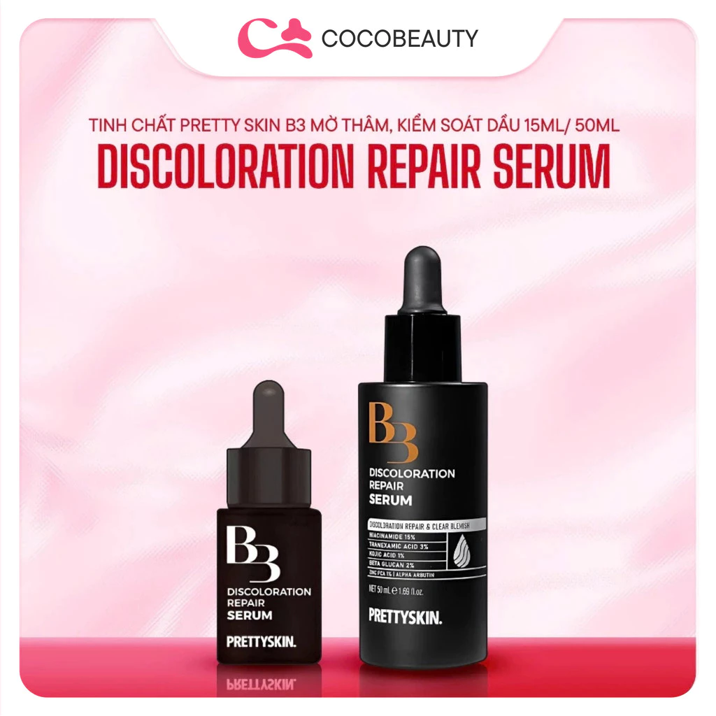 Tinh chất B3 Pretty Skin Discoloration Repair Serum Mờ Thâm, Serum Hồi Phục Da 50ml - ĐEN