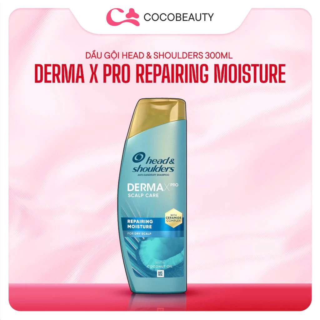 Dầu Gội Ngừa Gàu Ngứa Củng Cố Tóc Chắc Khoẻ Head & Shoulders Derma X Pro Repairing Moisture 300ml