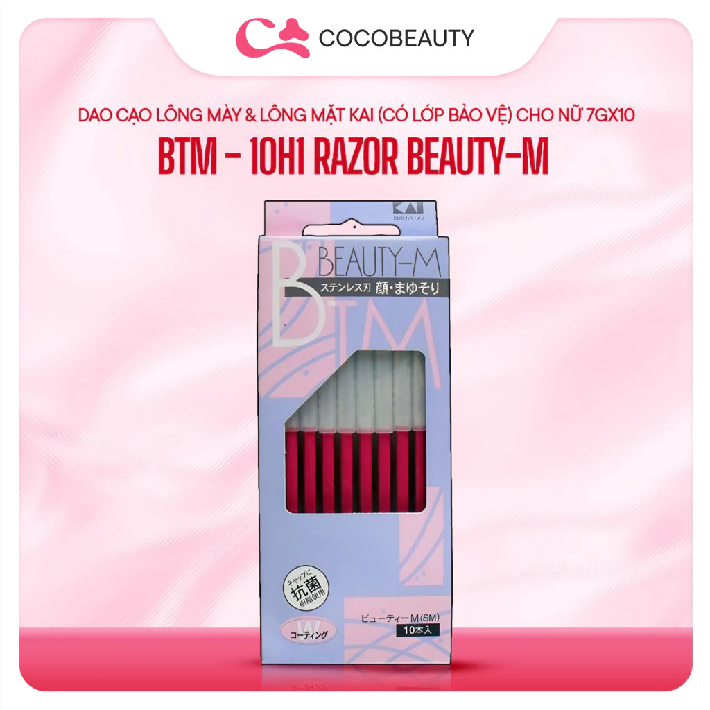 Hộp 10 Dao cạo lông mặt, chân mày Kai BTM - 10H1 Razor Beauty-M (7g x 10)