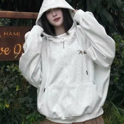 Áo Khoác Hoodie Zip Thu Đông  NQ30 MON Studio Form Rộng Boxy Thêu NQ30 – Chất Nỉ Cotton Dày Ấm Cao Cấp Unisex