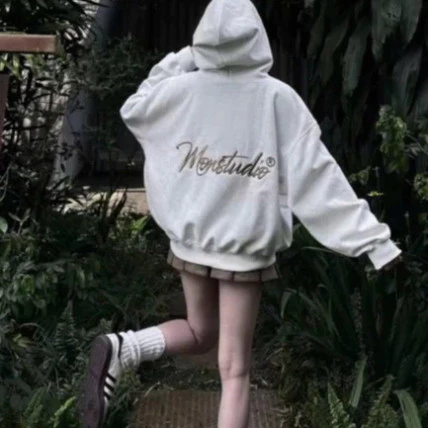 Áo Khoác Hoodie Zip Thu Đông  NQ30 MON Studio  BOXY Có Nút Bấm, Thêu Nổi, UNISEX NAM NỮ Mẫu Mới Nhất Mùa Đông