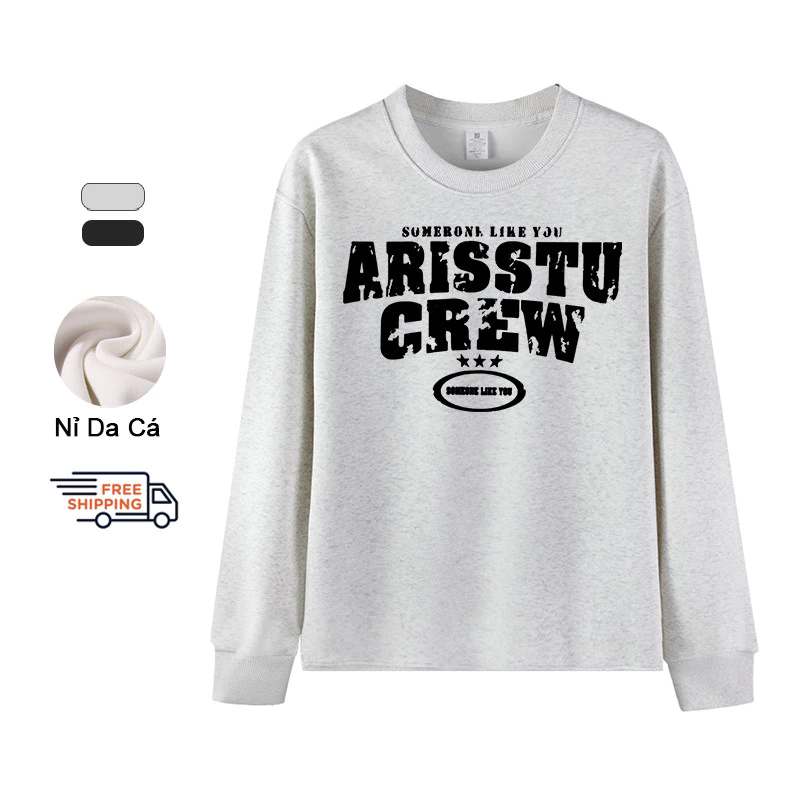 Áo Thun Dài Tay In Hình Chất Nỉ Da Cá Co Giãn Cổ Tròn Tay Dài, áo thun giữ nhiệt thu đông.