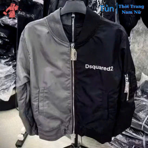 Áo Bomber DSQQQ Hai Màu 2 Mảnh . Áo Khoác Ngoài Gió Dù Dày Dặn Thời Trang tt