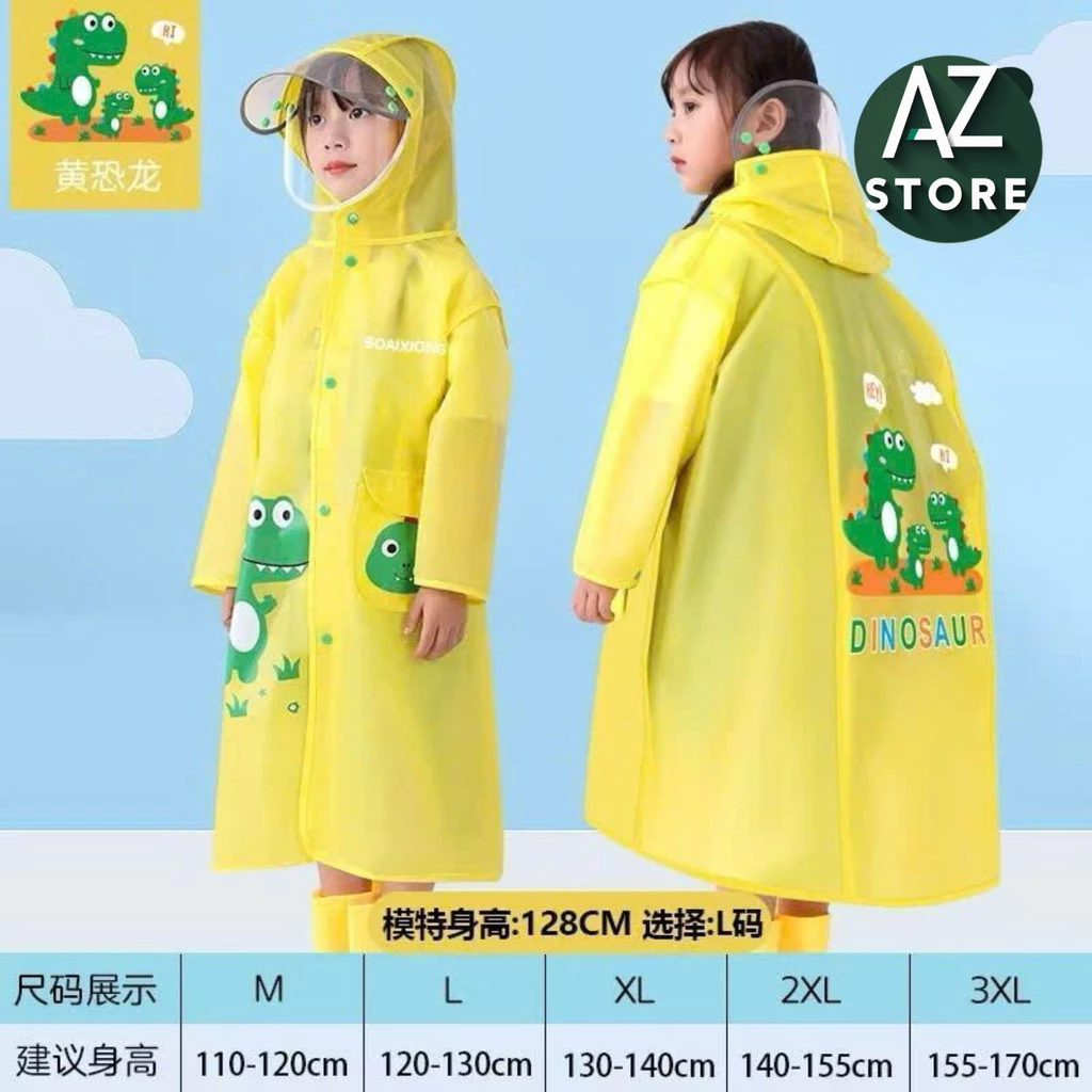 Áo mưa học sinh đi học hoạ tiết chú ếch dễ thương ( Trùm Được Cả Cặp Sách) - AZ STORE