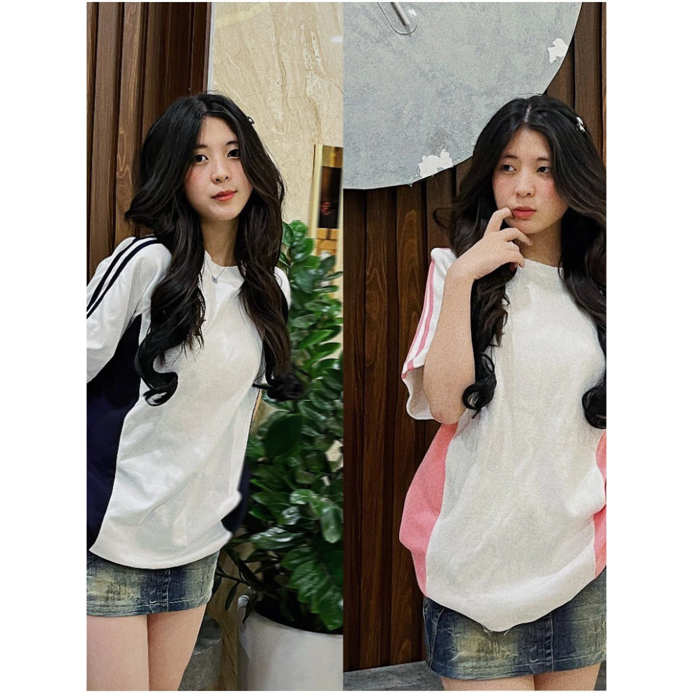 Áo Phông Phối Kiểu BYC 100% Cotton, Áo Thun Form Rộng Mới Nhất,hn Hot trend 2025