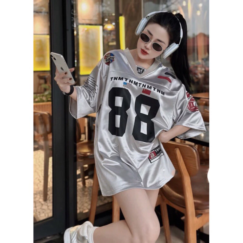 Áo Phông Tay Lỡ Số 88 Bạc Bóng Áo Thun Nữ Chất Cotton Dày Dặn Form Rộng Hàng Hottrend Hot trend 2025