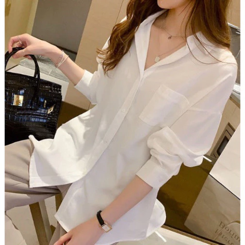 Áo Sơ Mi Trắng Nữ Tay Dài Form Rộng Style Học Sinh , Sinh Viên CaMa Store,hnn. Hot trend 2025