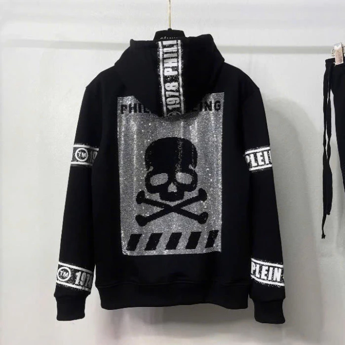Áo Khoác Hoodie Philip Plein NHIỀU MẪU Đính Kim Tuyến Kim Tuyến Dải Đầu Lâu Chéo - Áo Khoác Nam Nữ Philip #2025 Hot tren