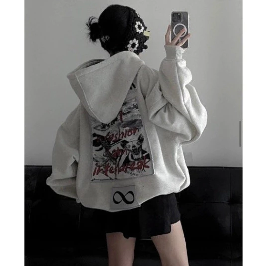 Áo Hoodie Zip INFINITY INTERBREAK Hoạ Tiết Chất Nỉ Bông Trần Cao Cấp Bo Chun Chắc Chắc Siêu Đẹp Mũ Rộng Forrm Unisex