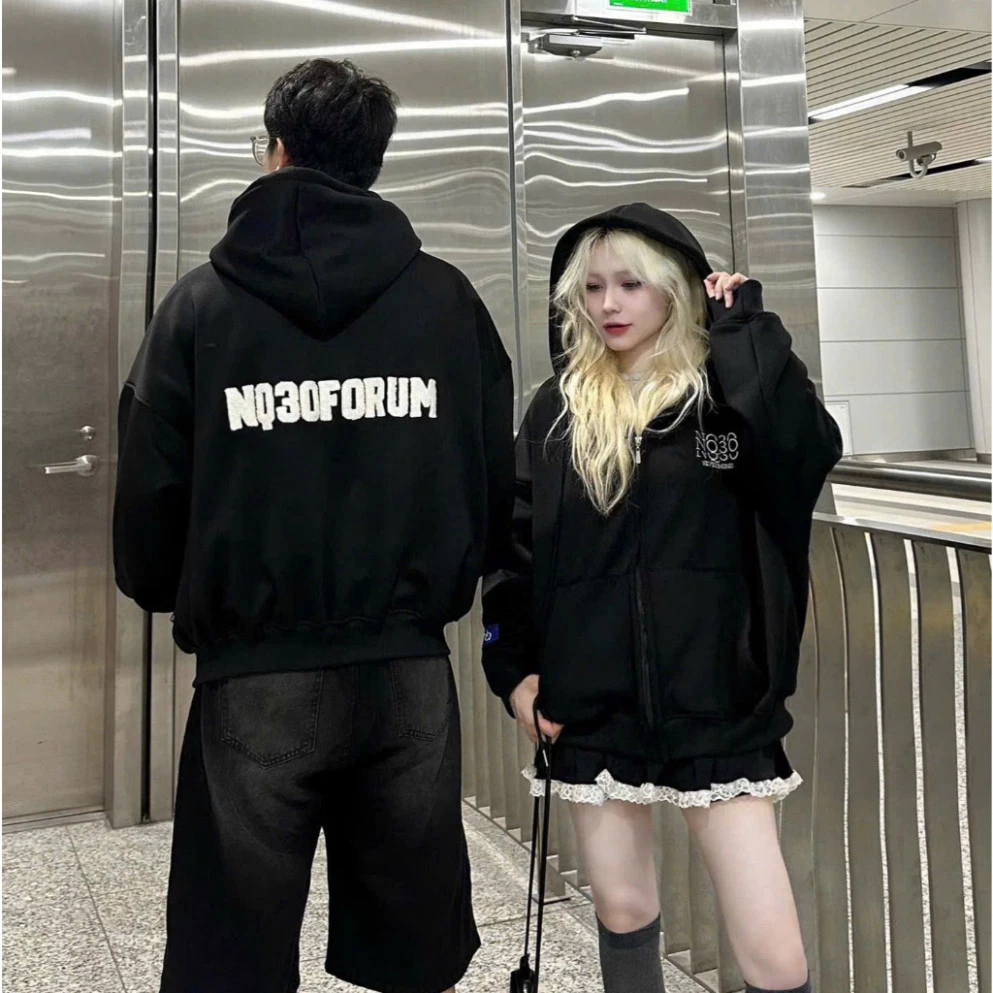 Áo Khoác Hoodie Zip COTTON Thêu Nổi NQ30 CHOOSE Form Boxy Form Rộng Nam Nữ Unisex
