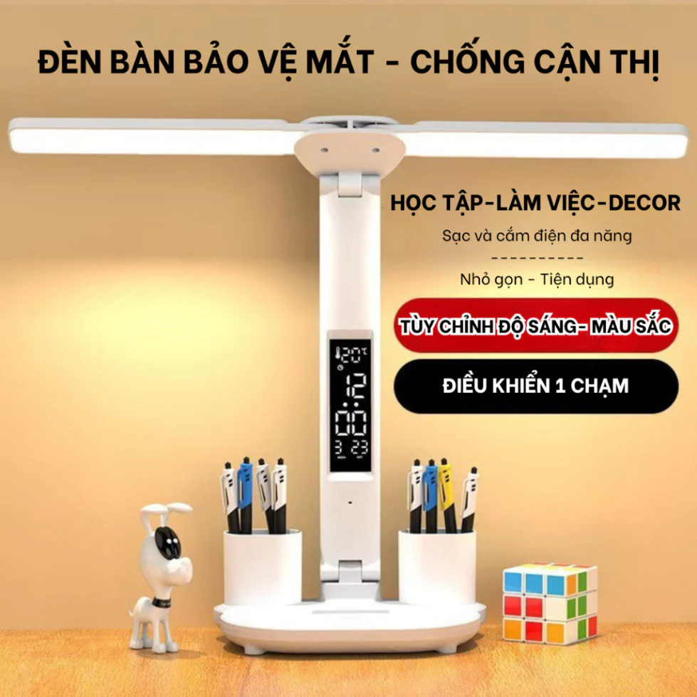 Đèn Học Để Bàn CoreX, Pin Tích Điện, Chống Cận, 3 Chế Độ Sáng, Màn hình cảm ứng Làm việc, Đọc sách-BH12T