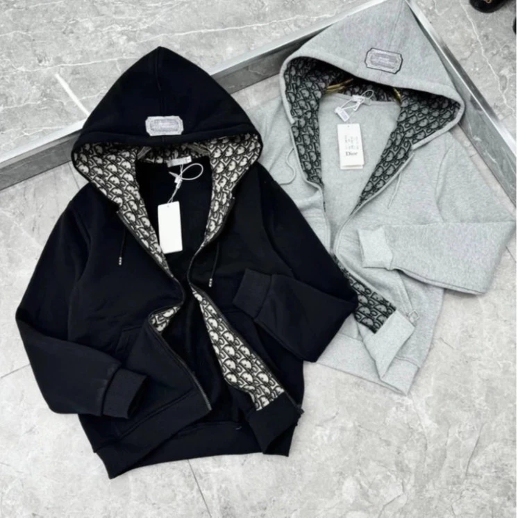Áo Khoác Hoodie Nam Đì O Thêu Logo Vuông Trên Mũ Siêu Chất - Áo Khoác Hoodie Nam Nữ Dệt Logo Siêu Đẹp Hot Trend