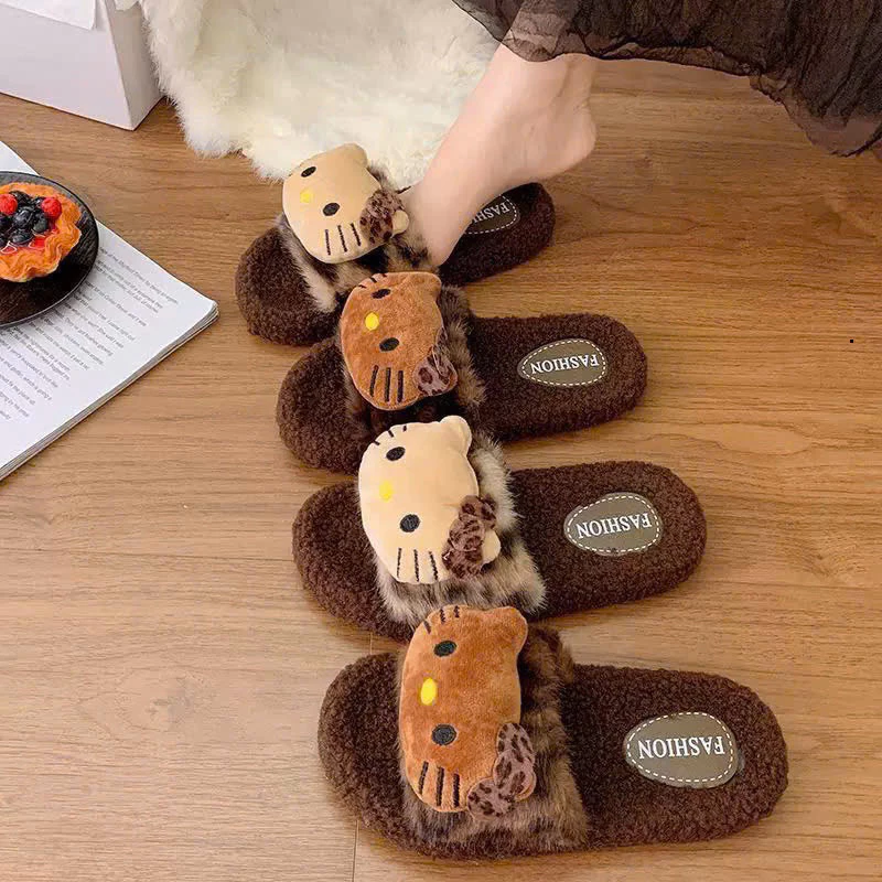 Dép lông nữ hình kitty hot trend êm chân, hàng loại đẹp