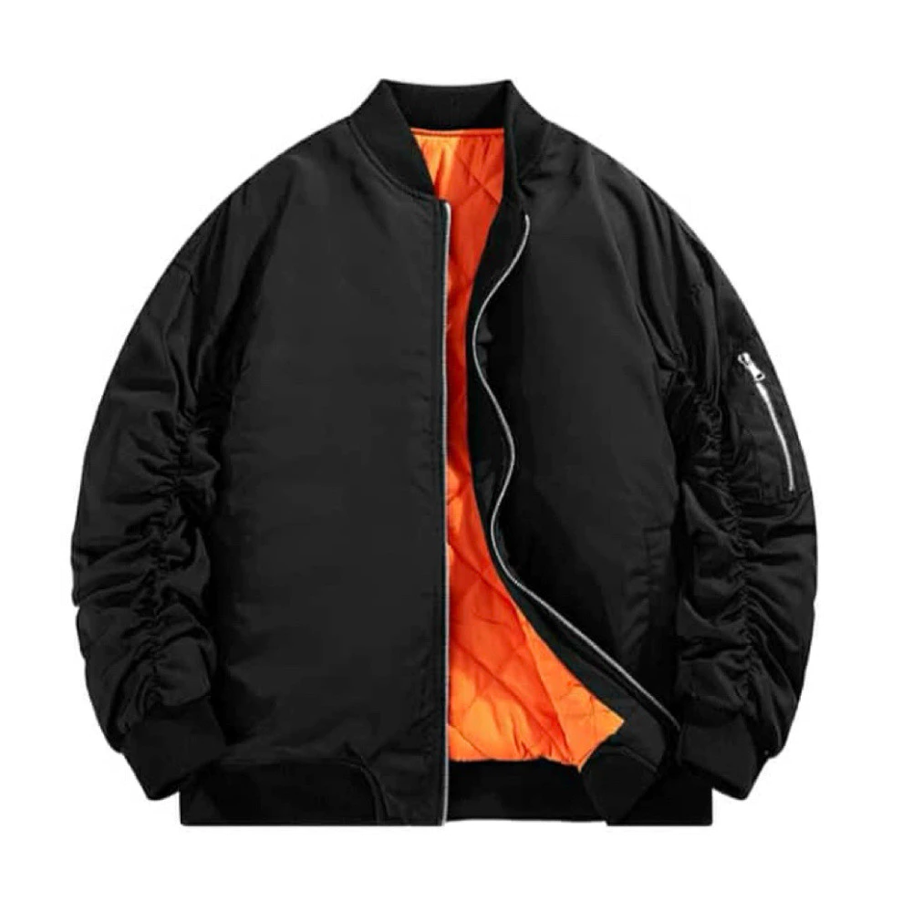 Áo khoác bomber gió nam nữ , lót cam trần bông  PB boy phố AK242P