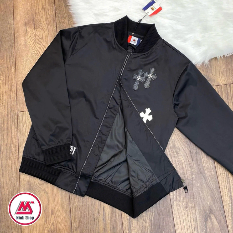Áo khoác bomber unisex nam nữ thêu họa tiết thập giá thời trang form rộng mới 2025 - Ninh Shop Boy Phố 2025