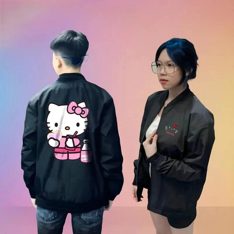 Áo Khoác Gío Hello Kitty Cute 2 Lớp Vải Gío Xịn Cá Tính Chống Nước, Cản Bụi Hot Trend 2025