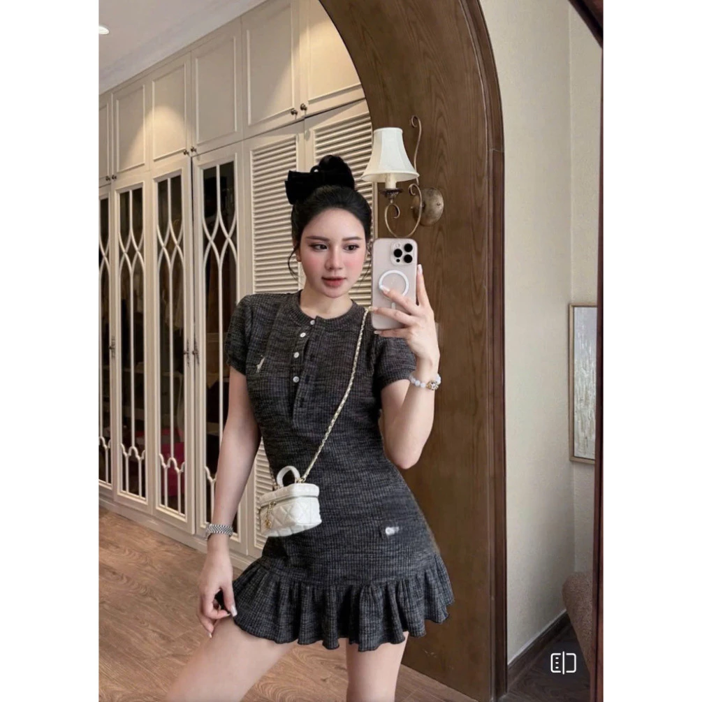 𝑴𝒐𝒏𝒔𝒕𝒂_𝒔𝒕𝒖𝒅𝒊𝒐//  [Váy Ngắn Dáng Xòe Phong Cách Nữ] Đầm Ôm Eo Xòe Cho Nữ – Chất Thun Cotton Co Giãn, Thích Hợ