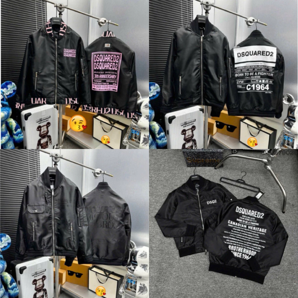 Áo Khoác Nam Dsquared2 In Chữ Sau Lưng Mẫu Mới Nhất - Áo Khoác Gió DSQ 2 Lớp Bo Gấu Tay Siêu Đẹp tt