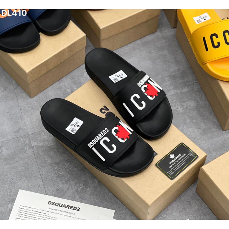 Dép lê nam nữ quai ngang DSQ ICON, dep icon, dép nam boy phố DSQUARED2 đế cứng đẹp êm chân