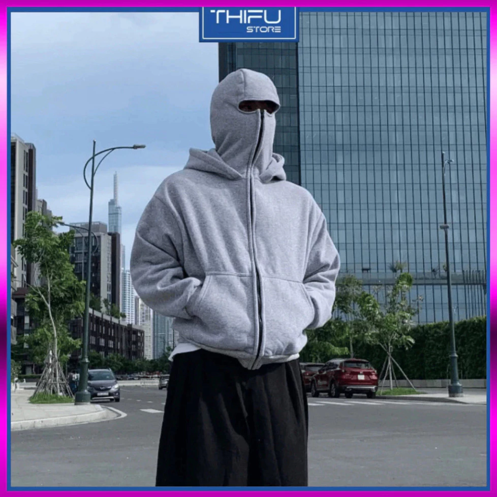 [HOT] Áo khoác nỉ chống nắng Balaclava cho nam nữ tại THIFU Store, chất liệu bông mềm mại, nón rộng rãi, màu sắc phong p