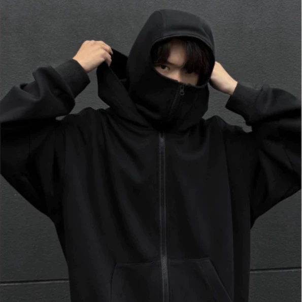 [HOT] Áo khoác ninja Balaclava Non Gopya có mũ trùm đầu, logo thêu - Lựa chọn hoàn hảo cho mùa đông 2025