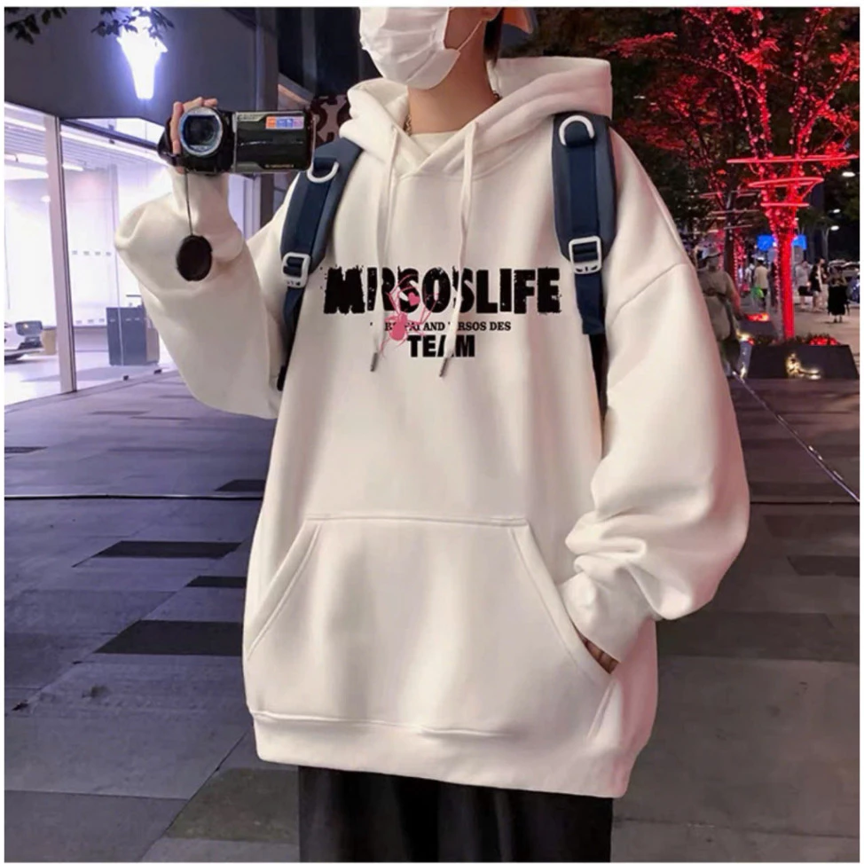 Áo Khoác Hoodie Có Chữ Thêu, Chất Nỉ Bông, Nón 2 Lớp Dày Mịn Giữ Ấm Cơ Thể Thoải Mái, Thời Trang.