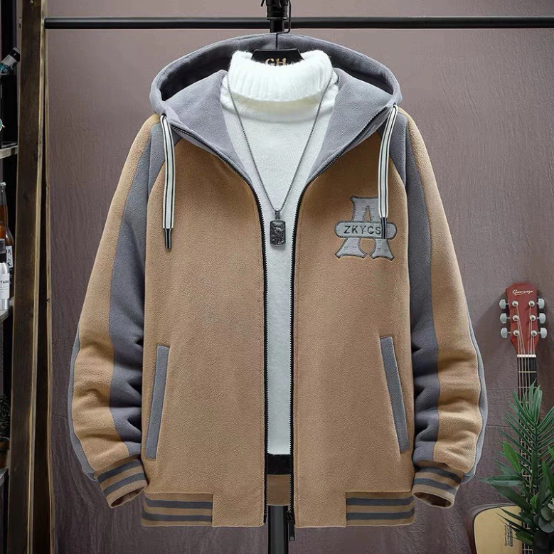Áo Khoác Nỉ Nam Dây Kéo Phong Cách Bomber Thời Trang Thêu Chữ A Cá Tính và Sành Điệu.