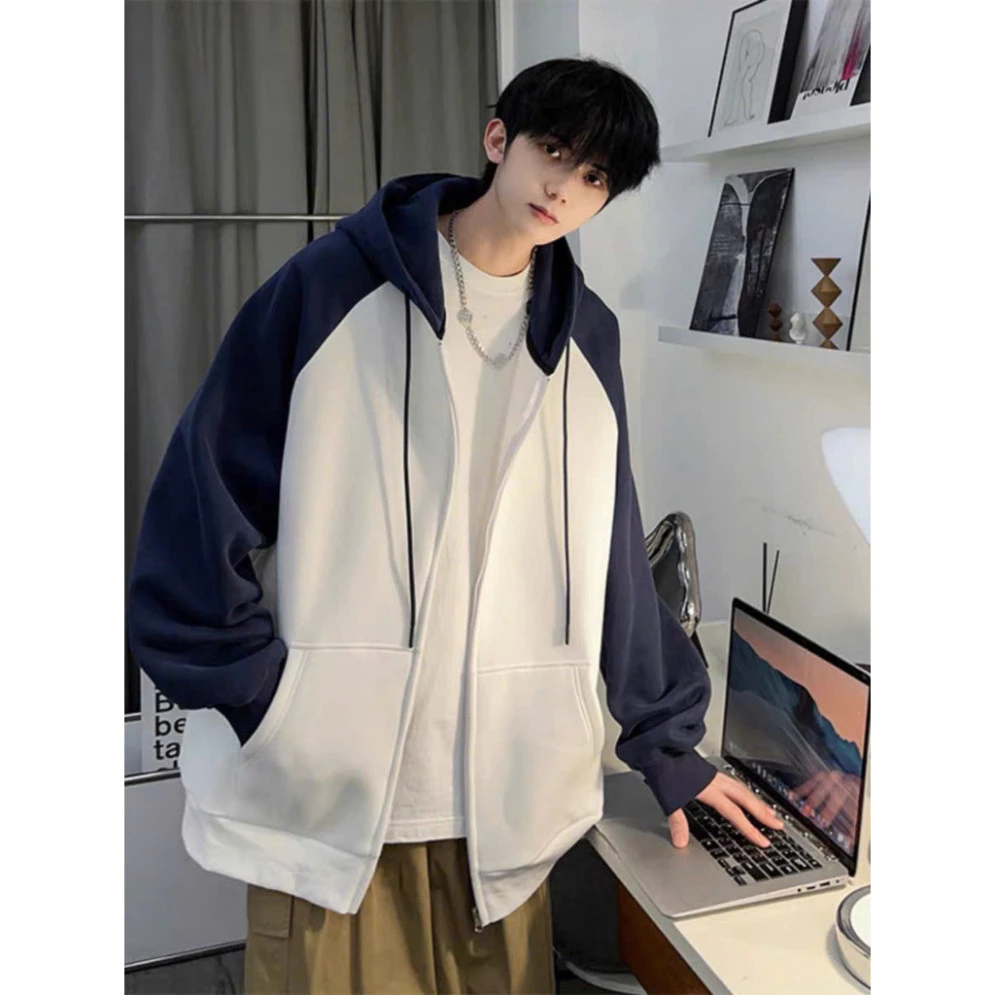 Áo Khoác Nam Nỉ Bông Dây Kéo Zip Có Túi Trong Basic Dễ Phối, Giúp Giữ Ấm Cơ Thể Hiệu Quả