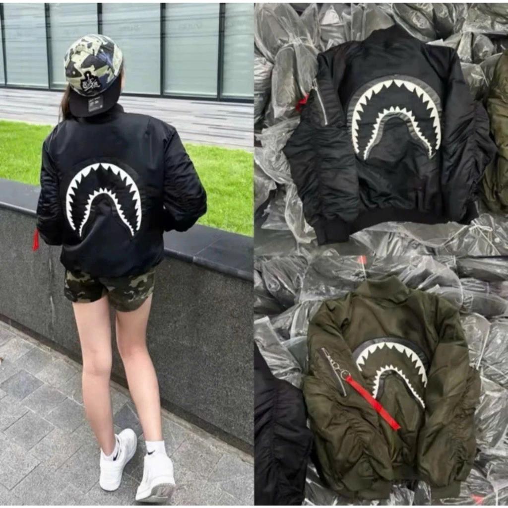 Áo Khoác Gió Nam Nữ BAPE ( Có Măt ) Hình Thêu Sau Lưng Đơn Giản - Áo Khoác Gió Nam 2 Lớp Phối Đồ Cực Đỉnh Siêu Hot Hot T