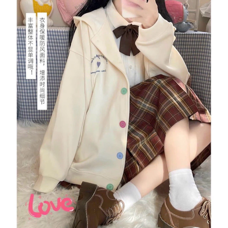 áo ấm Áo khoác cardigan nữ sinh Hàn Quốc đáng yêu, phong cách dễ thương cho mùa thu đông.  mùa đông