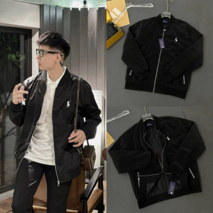 Áo Khoác Bomber Gió Cao Cấp Nam Nữ RLX Thêu Logo Ngựa Chiến Binh - Áo Dày Dặn 2 Lớp Zip Bạc Phố Fashion Boy Phố 2025