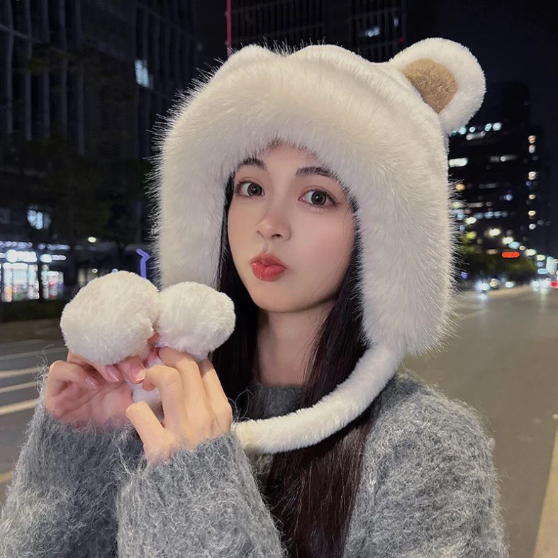 khăn kiểu Mũ len NL07 lót nhung chống lạnh, bảo vệ tai, kiểu dáng gấu đáng yêu, nhiều mẫu tại BULL.SHOP.