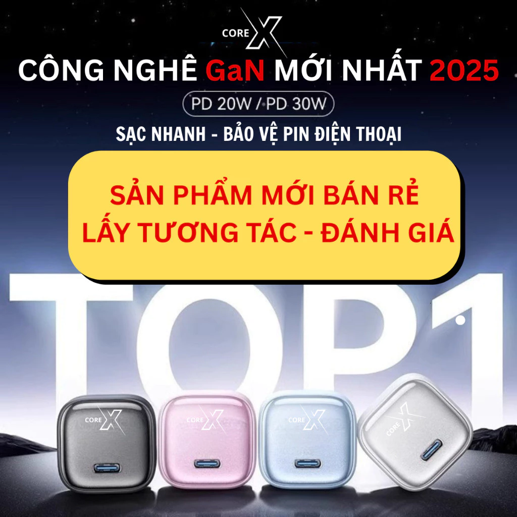 Bộ sạc nhanh, Củ sạc nhanh 30W - Dây sạc nhanh 1.5m, Công nghệ Gan mới nhất  - An toàn và Ổn định