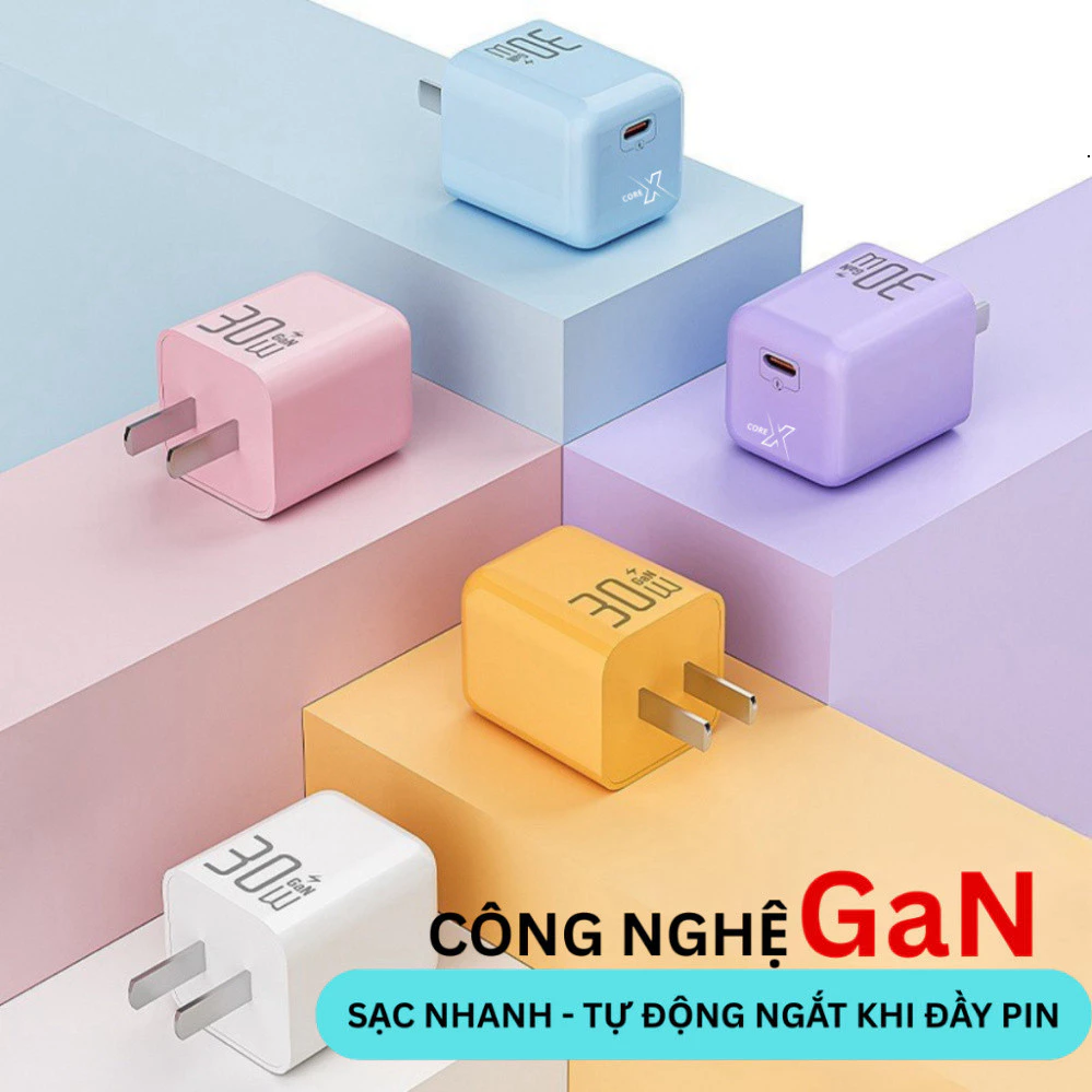Củ sạc nhanh PD30W - Công nghệ GaN mới nhất - Sạc nhanh không nóng - An toàn và ổn định - Bảo vệ thiết bị - BH 2 năm