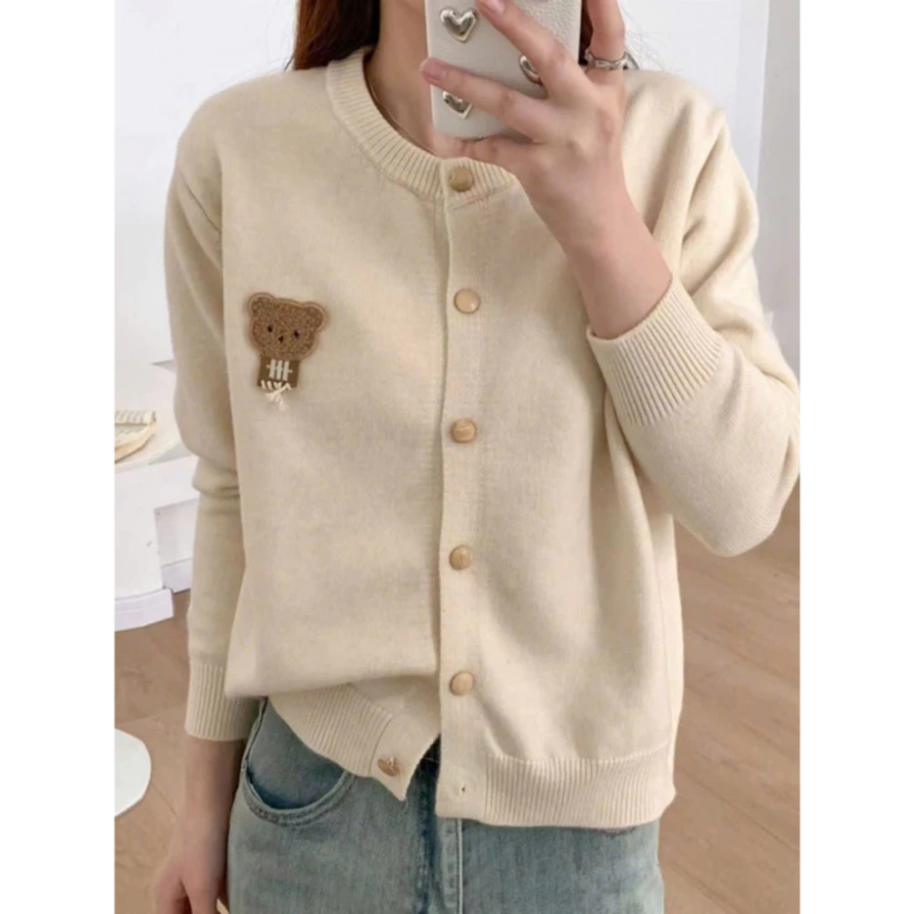 ``Áo Len Đa Năng Cho Mùa Thu, Cardigan Hàn Quốc Mềm Mại Kiểu Gấu Dễ Thương | Dành Riêng Tại Tổng Kho Thảo Chi``