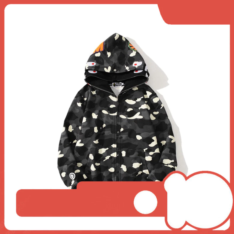 [HOT] Áo Hoodie Thời Trang Cao Cấp Mới Nhất Có In Hình Cá Mập Bape, Dành Cho Nam/Nữ [Hàng Sẵn Có] ❤❀ Hàng Hottrend QC